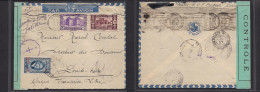 SYRIA. 1943 (10 Nov) Damas - AEF, Ponte Noir, French Congo (4 Dec) Air Multifkd Censored Envelope Via Beyrouth. Reverse  - Syrie