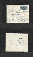 SYRIA. 1929 (4 March) Nebik - Denmark, Zolland. Via Damas. Ovpt Issue Fkd Censor Blue Lilac Cachet. Fine Used. - Syria