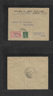 SYRIA. 1921 (29 July) Halep - Switzerland, Lausanne. Censor Cachet Reverse Multifkd Env, Bilingual Cachet. OMF Ovptd Val - Syrie