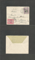 SYRIA. 1918 (7 July) Alep - Switzerland, Bern. Multifkd Small Envelope Incl Ovptd Issue. - Syria