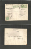 SYRIA. 1951 (29 Sept) Alep - USA, Pha. PA 10 Piasters Green Stat Card, Adtl, Tied Bilingual Cds. Station Of Baghdad In A - Syrie