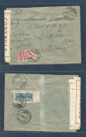 SYRIA. 1945 (6 Apr) Mechta - Mexico, Orizava, Veracruz (15 July) Front And Reverse Fkd Env Incl Ovptd Issue + Depart Fre - Syria