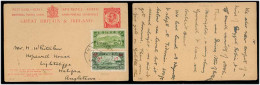 SYRIA. 1926. GB 1d Red Stat Card. Reply Half Used. Damas - UK. Adtls Syria Stamps Fine Comb. - Syria