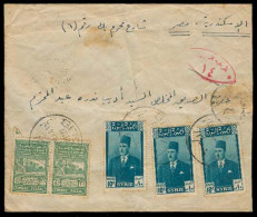 SYRIA. 1948. Idlib - Damas. Registered Censored Multifkd Env Incl 2 Fiscals. - Syria