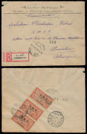 SYRIA. 1922. Alexandrette - Germany. Registered Fkd Env. OMF / 2p X3 + Bilingual Label. - Syria