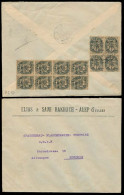 SYRIA. 1925. Halep - Germany. Env Fkd OMF / 25c X12 Multiple Block Of 4 + 8 Ovptd Issue. Spectacular. - Syria