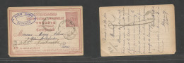 TURKEY. 1894 (29 Oct) Rodosto - France, Paris (3 Nov) Via Const 20p Lilac Stat Card, Bilingual Cachet, Fwded. - Autres & Non Classés