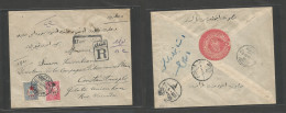 TURKEY. 1917 (15 Febr) Samsoun - Constantinople (1 March) Registered Multifkd Ovptd Issue WWI Censored Envelope. VF. - Autres & Non Classés