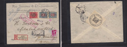 TURKEY. 1916 (22 Aug) Constantinople, Istanbul - Bohemia, Czechoslovakia WWI Dual Censored Registered Ovptd Issue Comerc - Autres & Non Classés