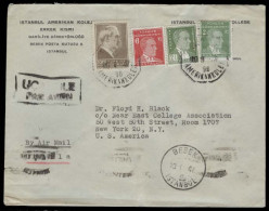 TURKEY. 1947 (10 Jan). Bebek - USA. Air Multifkd Env + 100k Stamp + Air Cachet. Fine. - Autres & Non Classés