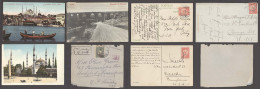 TURKEY. C.1906. 3 Fkd Items 2 PPC 1reg Front To USA The Letter From Quarantina. Ovptd Issue. - Autres & Non Classés