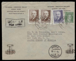 TURKEY. 1946 (13 Dec). Bebek - USA. Air Multifkd Env. 50k Pair + Special Air Cachet. Fine. - Autres & Non Classés