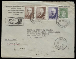 TURKEY. 1946 (31 Dec). Bebek - USA. Air Multifkd Env Incl 50k Pair + 9k. Air Cachet. VF. - Autres & Non Classés