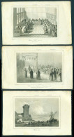 TURKEY. 1840's. 3 Diff Original Engravings One Of Public Office Writers Interesting Group And VF. - Autres & Non Classés