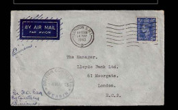 TURKEY. 1943. (May). Mersin / Turkey - UK. Diplomatic Mail Bag. Posted At London. British Consular Cachet. Very Fine Env - Autres & Non Classés