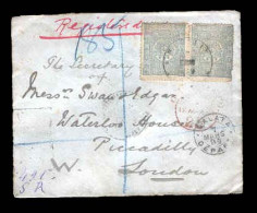 TURKEY. 1894. Galeta / UK. Registered Frkd. Env. - Autres & Non Classés