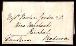 TURKEY. 1840 (17 March). Constantinople - Madeira / Portugal Atlantic Island. EL "per Bankhead" + Dessinfection Slits. V - Autres & Non Classés