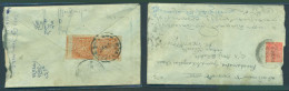 TIBET. 1954 (11 June). India - Gyantse / Tibet. Fkd Env Arrival Tied Pair Red Stamps Local British Lhasa (15 Jn). Would  - Tíbet