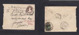 TIBET. 1926 (2 July) Giantse - Gangtok, Fwded Giantse. 1 Anna Brown British India Stationary Envelope, Cds, Reverse Fkd  - Tibet