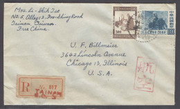 TAIWAN. 1957. Tainan - USA (5 June). Reg Fkd Env 11 $ Rate + Mixed Isssues + Aux Pmk. VF. - Autres & Non Classés