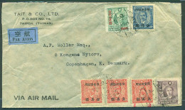 TAIWAN. 1949 (May). Taipeh - Copenhagen / Denmark. Air Multifkd Env Issue. Fine And Scarce Period. - Autres & Non Classés