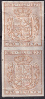 Cuba 1877 Telegrafo Ed 39s  Telegraph Imperf Pair MLH* Streaky Gum - Cuba (1874-1898)