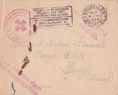 BELGIQUE - 1940 CROIX-ROUGE - Lettre Franchise De Bruxelles - Obl Mécanique > Leuze Hainaut - Weltkrieg 1939-45 (Briefe U. Dokumente)