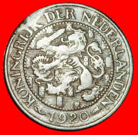 * RAMPANT LION (1913-1941): NETHERLANDS  1 CENT 1920! WILHELMINA (1890-1948) · LOW START ·  NO RESERVE! - 1 Centavos