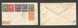 YUGOSLAVIA. 1921 (28 June) Osijek. Bow Tie Red Cachet Multifkd Pre-registered Envelope. Fine Comm Usage. - Autres & Non Classés