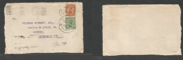 YEMEN. 1930 (25 Feb) Perim Island. India Stamps Used At PO British Period. GPO - Argentina, Rosario. Multifkd Front Of C - Yémen