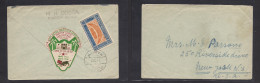 YEMEN. C. 1940. Hoddeidah - USA, NYC Via Madrid. Reverse Single Fkd Env + San Antonio Bullfight Credit Association Conve - Yémen