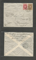 YEMEN. 1933 (1 June) Hodeida - Egypt, Alexandria. Via Aden - Port Tanfiq (11 June) Multifkd Env 2 Bog Brown + 4bog Red,  - Yemen