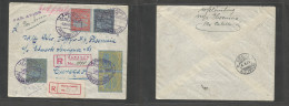 VENEZUELA. 1937 (3 June) Puerto Cabello - Curaçao, Dutch Antillas (8 June) Registered Air Multifkd Env + R Label + Cache - Venezuela