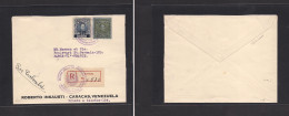 VENEZUELA. C. 1933. Caracas - France, Paris. Registered Air Via Colombia / Scadta Multifkd Env, Tied Shield Lilac Govern - Venezuela