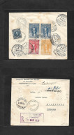 VENEZUELA. 1931 (9 Marzo) Barcelona - Romania, Folticeni (7 April) Via La Guaira - NYC - Timisoara. Reverse Registered M - Venezuela