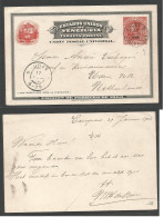 VENEZUELA. 1902 (29 Jan) Carupano - Netherlands, Utrecht. (17 Feb) 10c. Red Stationary Card, Trench Ligned. D Cancel. Ni - Venezuela