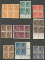 VENEZUELA. 1900s. Selection Of 9 Diff Mint Multiples, 20 Bolivares Block Of Six! Suprems Lot. XF. - Venezuela