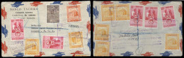 VENEZUELA. 1954. San Cristobal / Est. Tachina - UK. Air Mulitfkd Env. 14 Stamps Postage + Customs Declaration Pmk. - Venezuela