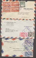 VENEZUELA. 1940-54. 3 Airmail Fkd Env Caripito, Carabobo, Maracaibo. VF Used. - Venezuela