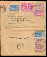 VENEZUELA. 1952. Maracay / Estado Aragua - Brazil. Reg Air Multifkd Env / Special Oval Lilac Cachet. - Venezuela