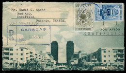 VENEZUELA. 1954. Caracas - Canada. Tourist Advertising Registr Multifkd Airletter. Scarce Very Nice. - Venezuela
