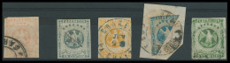 VENEZUELA. 1863 - 5. Yv 8/12º. Complete Used Set. F-VF, Incl 1r Bisect Tied On Piece. Cat 2005  440 Euros. - Venezuela