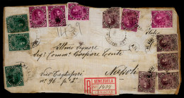 VENEZUELA. VENEZUELA. 1894c. Registered-AR Front Of Cover To Naples With Caracas Registered Label And Franked By 1893 5x - Venezuela