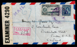 VENEZUELA. 1940. Caracas To England. Registered Censor Franked Envelope. - Venezuela