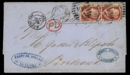 VENEZUELA. 1872. La Guayra. Cover Forwarded To London Where Posted To France. - Venezuela