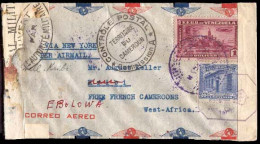 VENEZUELA. 1943. VENEZUELA-CAMERUN-WWII-MILITARY. Caracas To Kribi / French Free Camerun (13 Feb. 43). Franked Envelope  - Venezuela