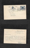 STRAITS SETTLEMENTS SINGAPORE. 1957 (27 April) Singapore - Kuala Lumpur. 6r Blue QEII. Junk Stat Card. Period Of Sing +  - Singapur (1959-...)