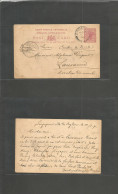 STRAITS SETTLEMENTS SINGAPORE. 1901 (Jan 28) Singapore, Ile De Ceylon - Switzerland, Lausanne (21 Febr) C Red Stat Card. - Singapur (1959-...)