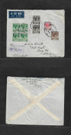 STRAITS SETTLEMENTS SINGAPORE. 1940 (18 Nov) Sing - North Ireland, Strabane, Tyrme. Air Censored Multifkd Env Incl 2c Bl - Singapur (1959-...)