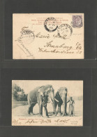 STRAITS SETTLEMENTS SINGAPORE. 1906 (July 24) Tanyong Pagar - Strassbourg (16 Aug) Via Singapore - Panama. Elephants Pos - Singapur (1959-...)